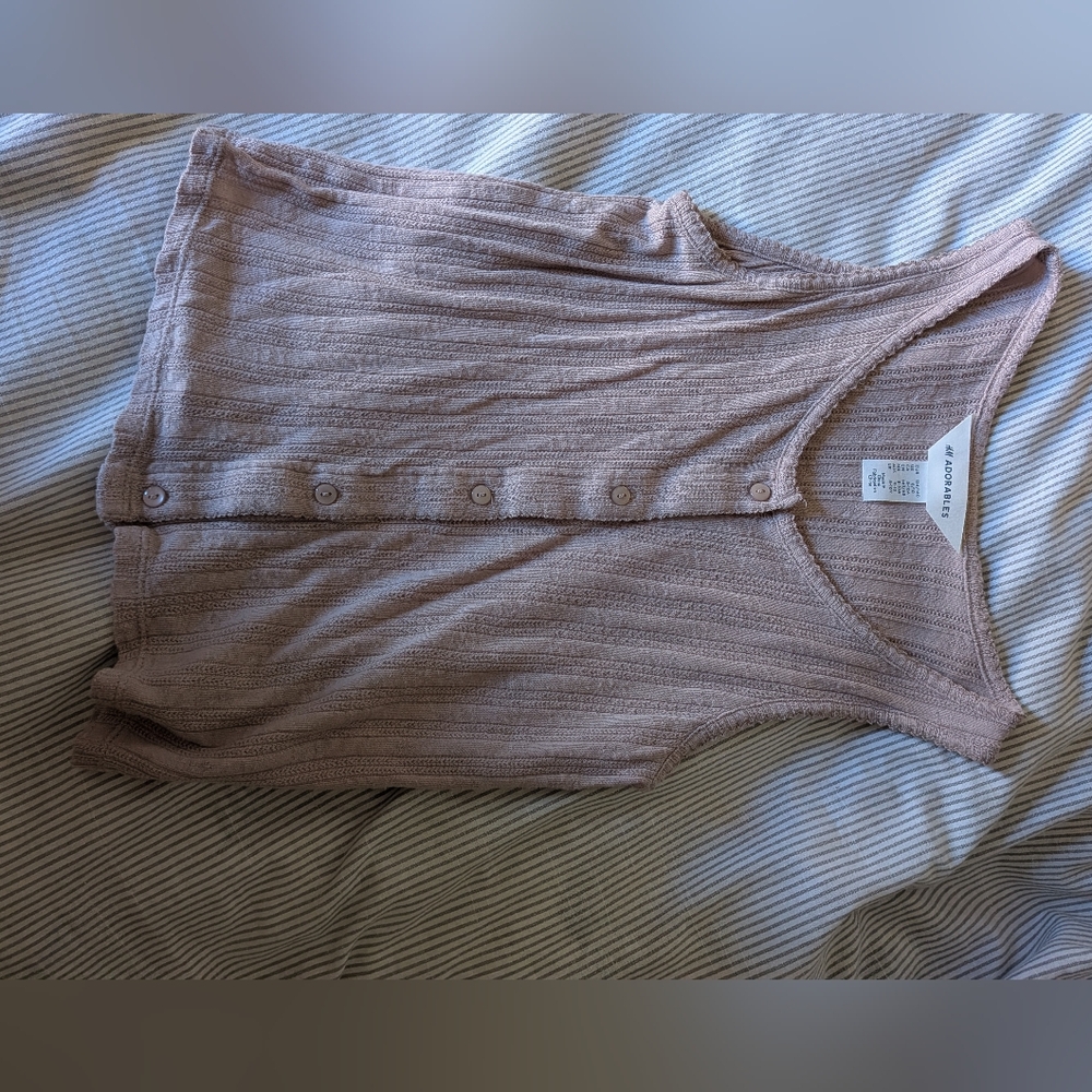 H&M Dusty Rose Ribbed Button-Front Camisole